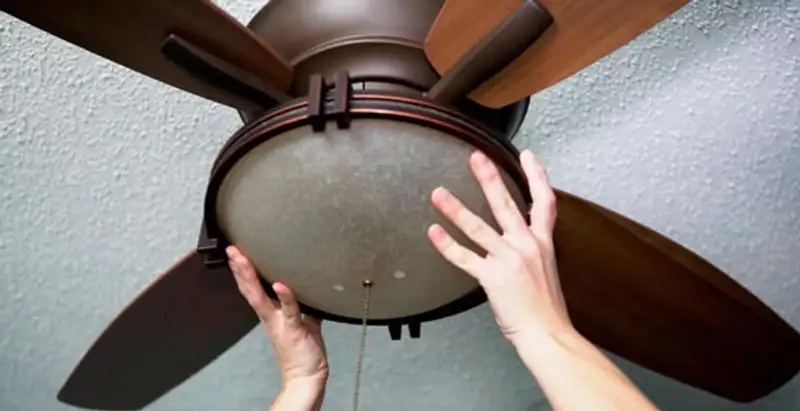 Ceiling fan repair and reinstallation on ceiling mount in Memphis, TN
